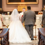 Religious traditional Catholic ceremony at Basilica of St. Louis King of France