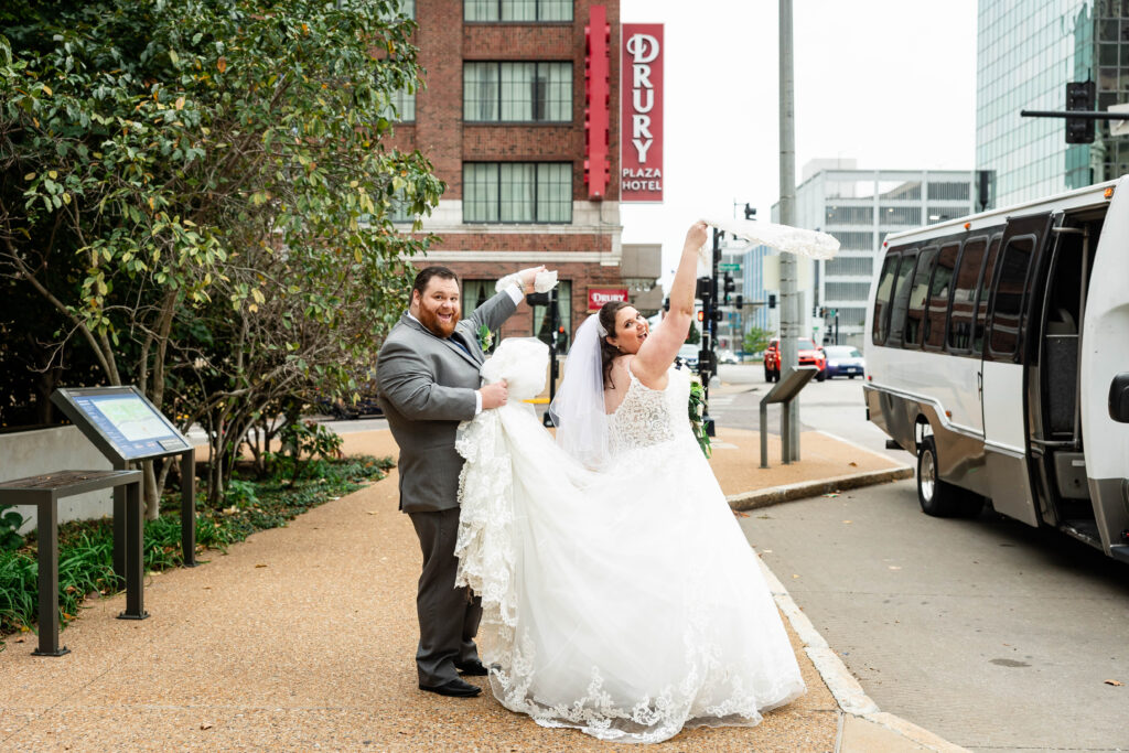 Candid joyful moments of Carissa & Mike at Barnett on Washington reception