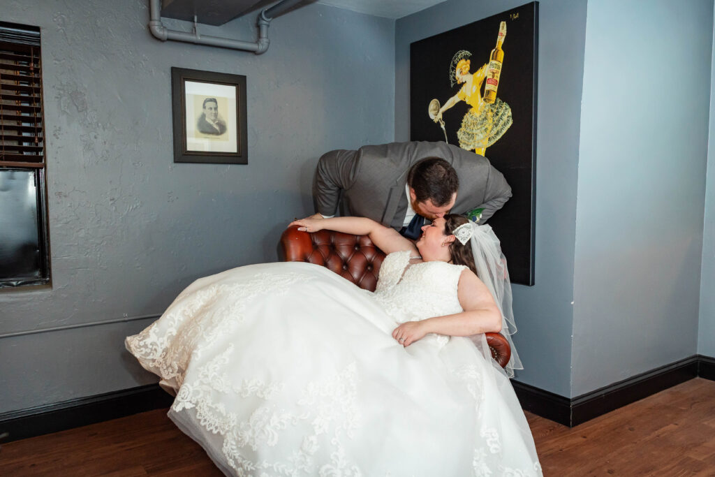 Cigar lounge setup at Barnett on Washington wedding reception