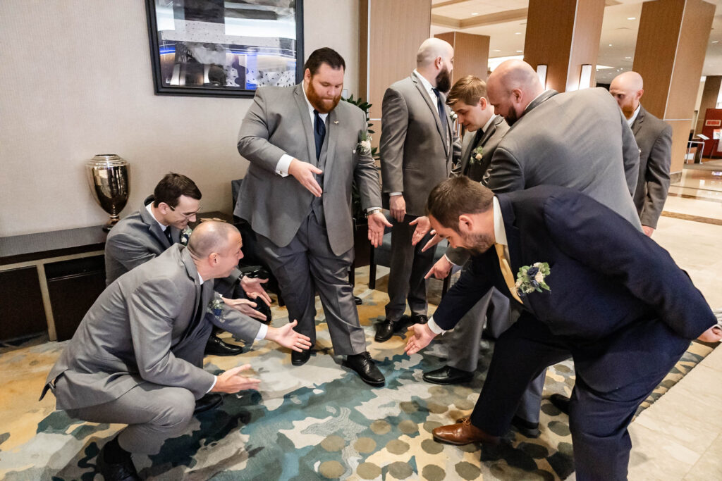 Candid joyful moments of Carissa & Mike at Barnett on Washington reception