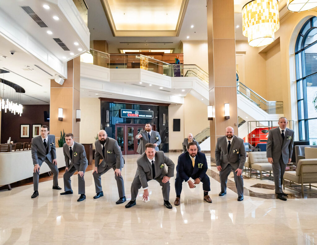 Candid joyful moments of Carissa & Mike at Barnett on Washington reception