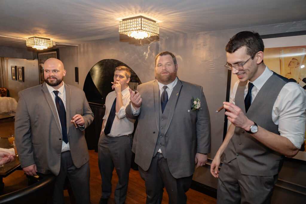 Candid joyful moments of Carissa & Mike at Barnett on Washington reception