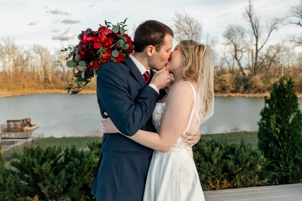 Outdoor portraits of bride and groom at Piazza Messina Cottleville MO wedding