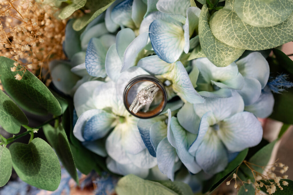 Couple exchanging vows at Tower Grove Park