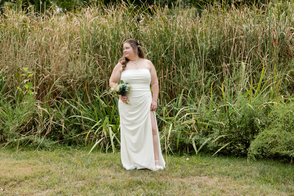 Couple exchanging vows at Tower Grove Park