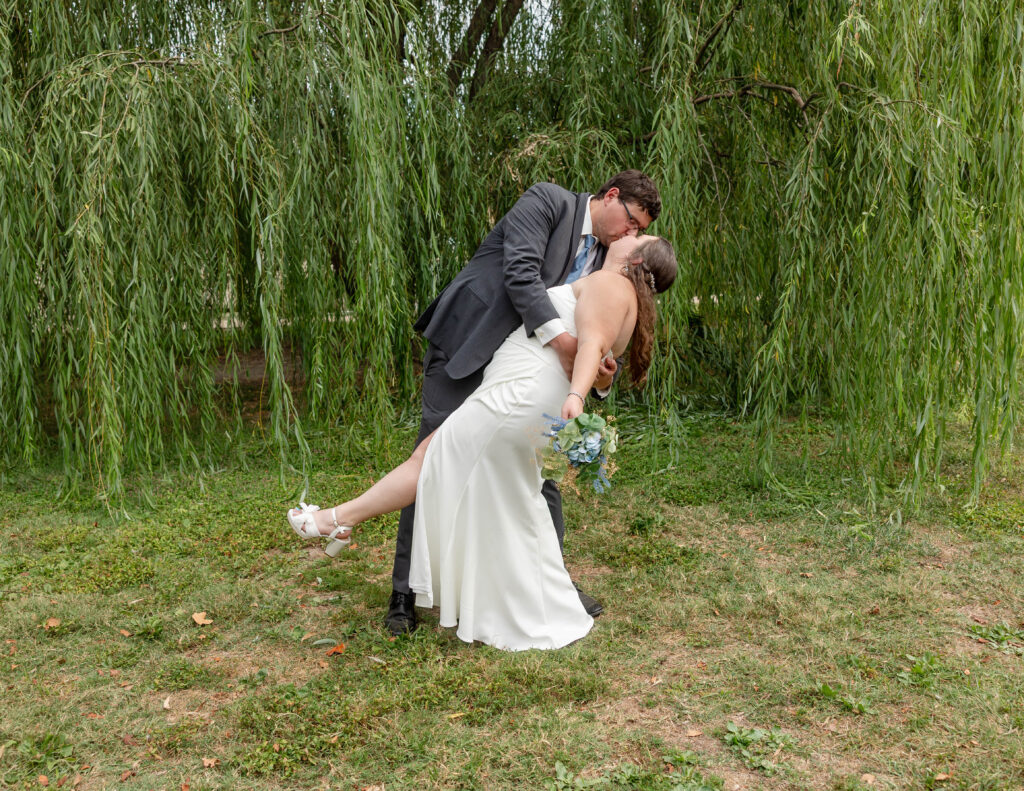 Willow tree wedding portraits at Tower Grove Park