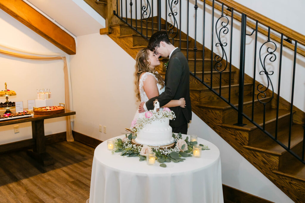 Reception dessert table with cake from Sam’s Club and desserts by Hollyberry at Silver Oaks Chateau