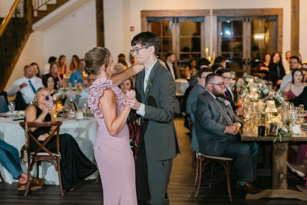 Mother/Son dance at Silver Oaks Chateau wedding reception