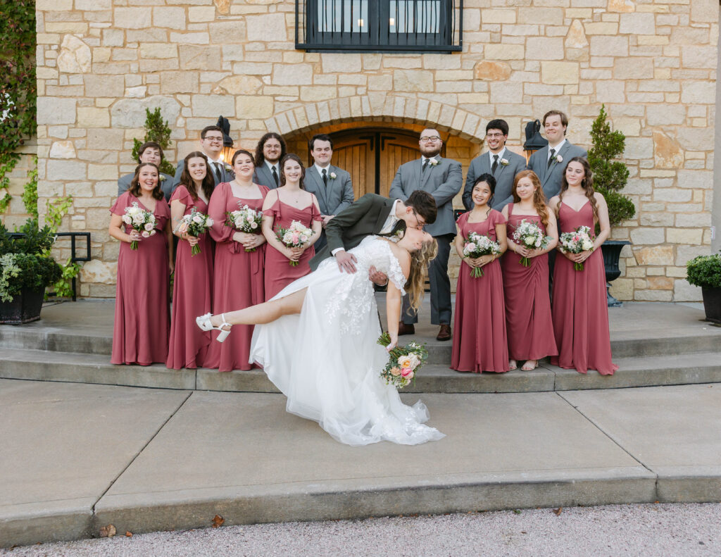Evening portraits capturing the European chateau wedding vibe at Silver Oaks Chateau
